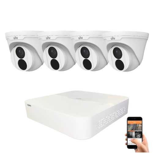 Uniview 4-dome IP camera system 4MP